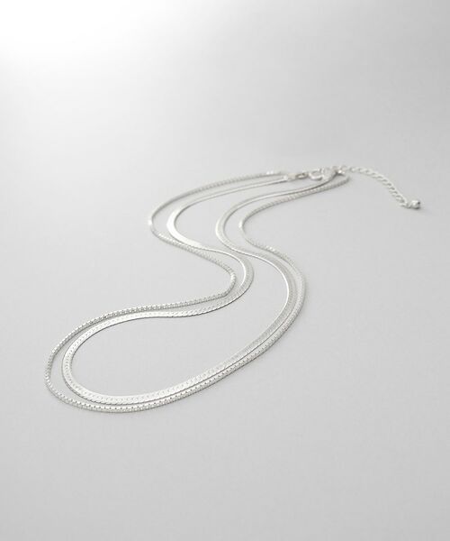 COCOSHNIK/ココシュニック シルバー コンビネーションチェーン フラットスネーク ベネチアンネックレス シルバー(600) 38