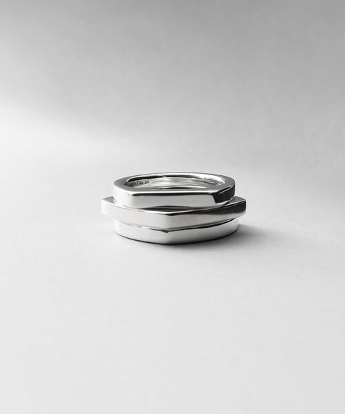COCOSHNIK/ココシュニック シルバー【サステナブル】ジオメトリックスタックリング シルバー(600) 12 COCOSHNIK/ココシュニック シルバー【サステナブル】ジオメトリックスタックリング シルバー(600) 12