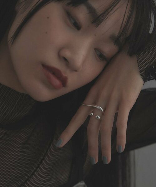 COCOSHNIK / ココシュニック リング | シルバー【サステナブル】ダブルフィンガースタックリング | 詳細7