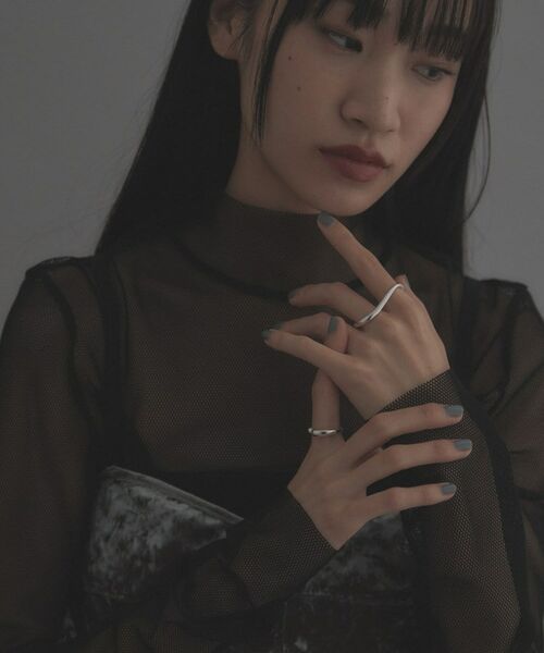 COCOSHNIK / ココシュニック リング | シルバー【サステナブル】ダブルフィンガースタックリング | 詳細8