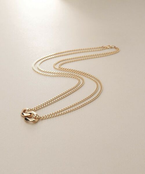 COCOSHNIK / ココシュニック ネックレス・ペンダント・チョーカー | K10キヘイモチーフダブルチェーン ネックレス | 詳細1