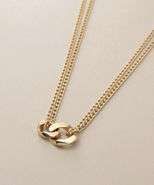COCOSHNIK / ココシュニック ネックレス・ペンダント・チョーカー | K10キヘイモチーフダブルチェーン ネックレス | 詳細2