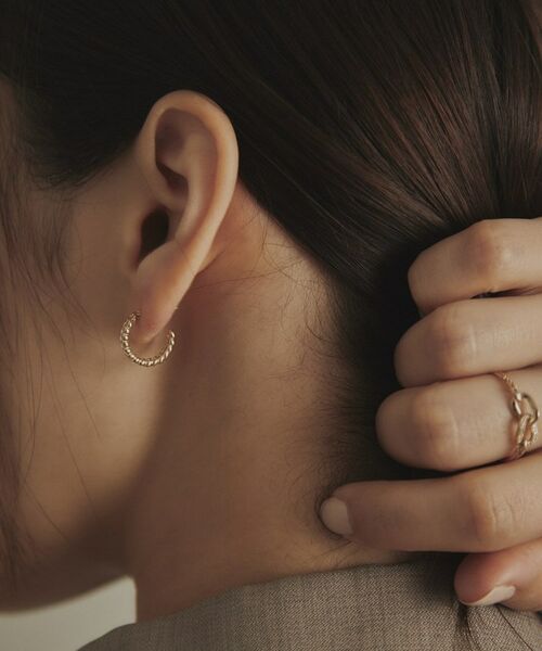 COCOSHNIK / ココシュニック ピアス・イヤリング | K10キヘイフープ スタッドピアス | 詳細8