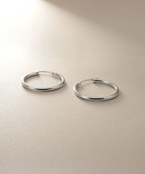 COCOSHNIK / ココシュニック ピアス・イヤリング | プラチナ中空丸線 フープピアス大 | 詳細1