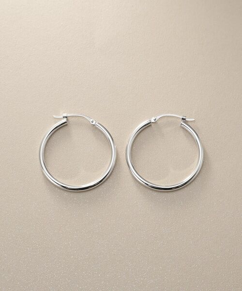 COCOSHNIK / ココシュニック ピアス・イヤリング | プラチナ中空丸線 フープピアス大 | 詳細3
