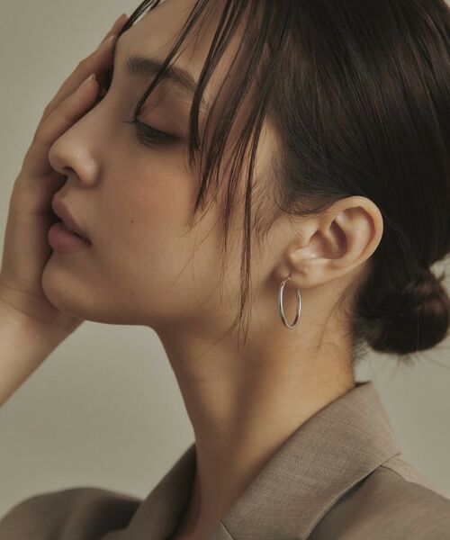 COCOSHNIK / ココシュニック ピアス・イヤリング | プラチナ中空丸線 フープピアス大 | 詳細8