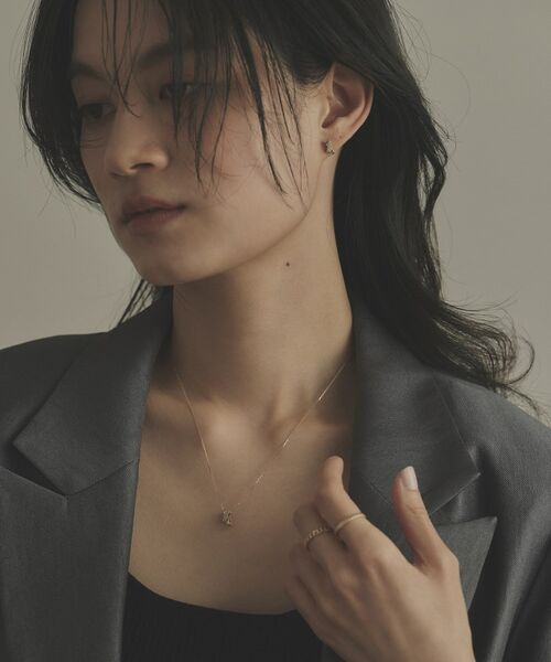 COCOSHNIK / ココシュニック ネックレス・ペンダント・チョーカー | K10ダイヤモンド アシンメトリークロス ネックレス | 詳細9