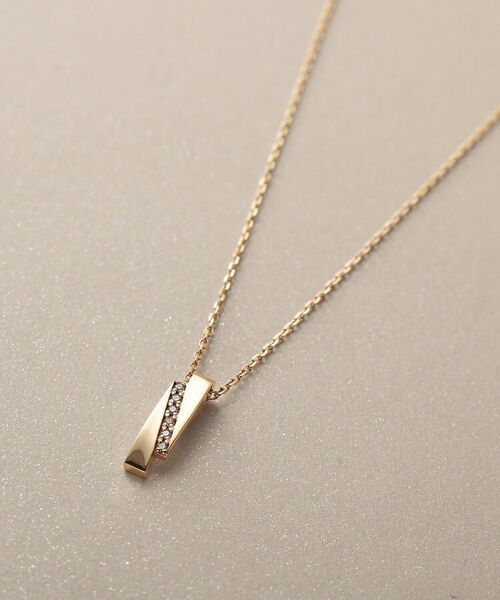 COCOSHNIK / ココシュニック ネックレス・ペンダント・チョーカー | K10ダイヤモンド シフテッドレクタングル ネックレス | 詳細2