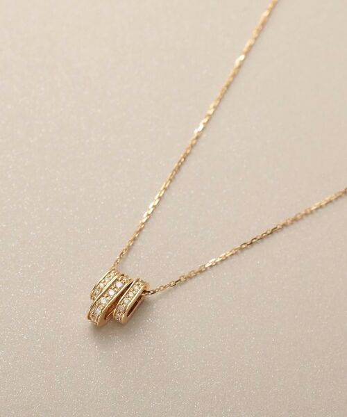 COCOSHNIK / ココシュニック ネックレス・ペンダント・チョーカー | K18ダイヤモンド ケーブルチェーンモチーフ ネックレス小 | 詳細2