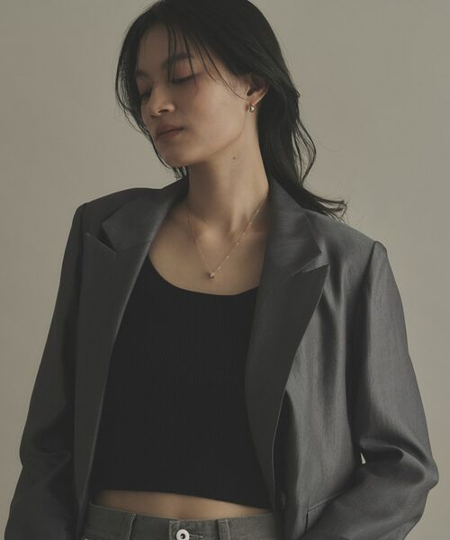 COCOSHNIK / ココシュニック ネックレス・ペンダント・チョーカー | K18ダイヤモンド ケーブルチェーンモチーフ ネックレス小 | 詳細8