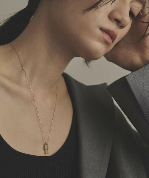 COCOSHNIK / ココシュニック ネックレス・ペンダント・チョーカー | K18ダイヤモンド ケーブルチェーンモチーフ ネックレス大 | 詳細10