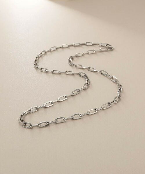COCOSHNIK / ココシュニック ネックレス・ペンダント・チョーカー | プラチナ中空プリムケーブルチェーンL ネックレス（43cm） | 詳細1