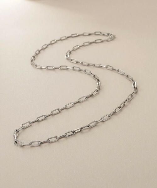 COCOSHNIK / ココシュニック ネックレス・ペンダント・チョーカー | プラチナ中空プリムケーブルチェーンL ネックレス（55cm） | 詳細1