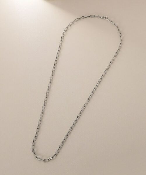COCOSHNIK / ココシュニック ネックレス・ペンダント・チョーカー | プラチナ中空プリムケーブルチェーンL ネックレス（55cm） | 詳細4