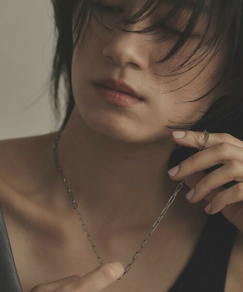 COCOSHNIK / ココシュニック ネックレス・ペンダント・チョーカー | プラチナ中空プリムケーブルチェーンL ネックレス（55cm） | 詳細7