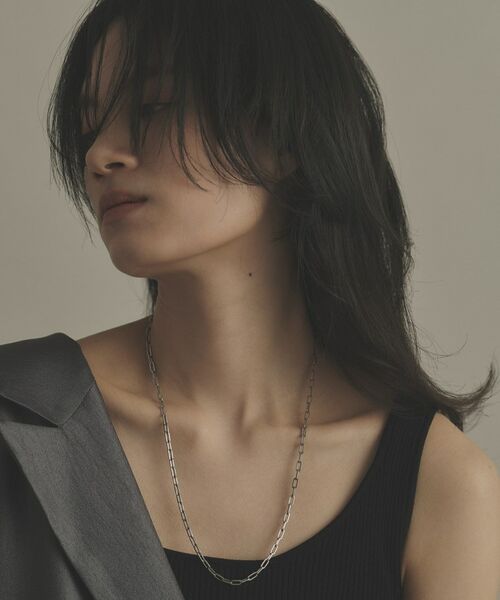 COCOSHNIK / ココシュニック ネックレス・ペンダント・チョーカー | プラチナ中空プリムケーブルチェーンL ネックレス（55cm） | 詳細8