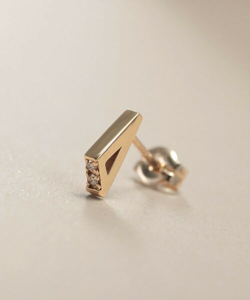 COCOSHNIK / ココシュニック ピアス・イヤリング | K10ダイヤモンド トライアングルシェイプ スタッドピアス | 詳細2