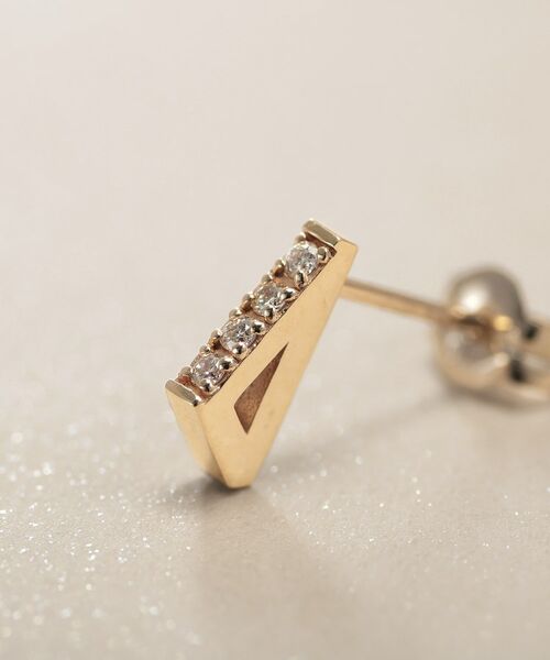 COCOSHNIK / ココシュニック ピアス・イヤリング | K10ダイヤモンド トライアングルシェイプ スタッドピアス | 詳細3