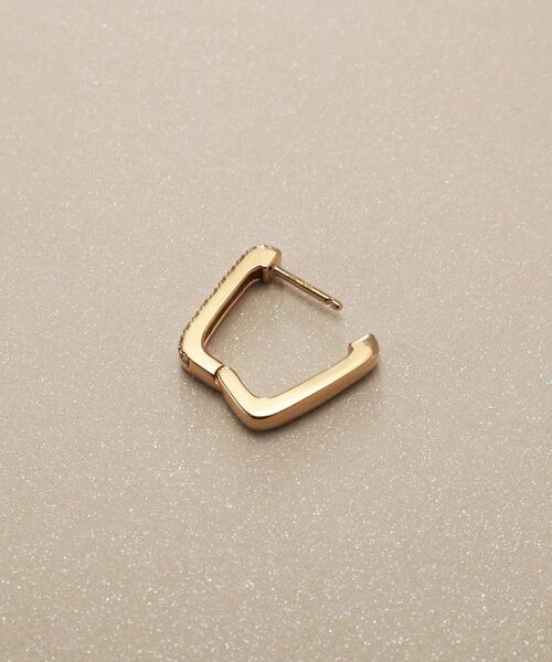 COCOSHNIK / ココシュニック ピアス・イヤリング | K10ダイヤモンド スクエア 中折れピアス | 詳細3