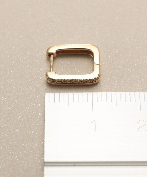 COCOSHNIK / ココシュニック ピアス・イヤリング | K10ダイヤモンド スクエア 中折れピアス | 詳細5