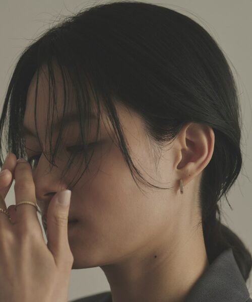 COCOSHNIK / ココシュニック ピアス・イヤリング | K10ダイヤモンド スクエア 中折れピアス | 詳細8