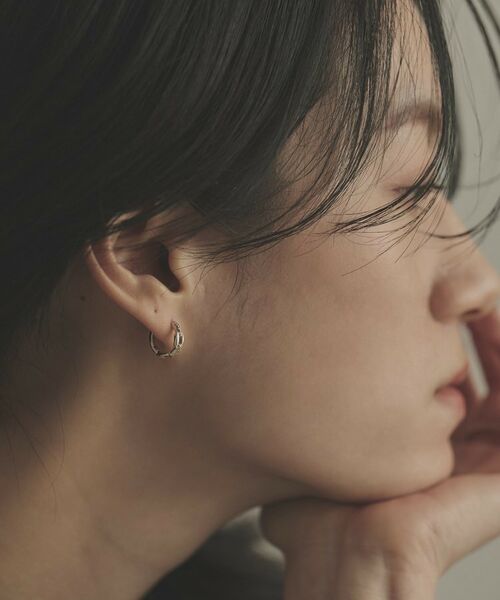 COCOSHNIK / ココシュニック ピアス・イヤリング | K10ダイヤモンド ケーブルチェーンモチーフ 中折れピアス | 詳細10