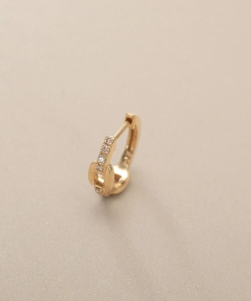 COCOSHNIK / ココシュニック ピアス・イヤリング | K10ダイヤモンド ケーブルチェーンモチーフ 中折れピアス | 詳細3