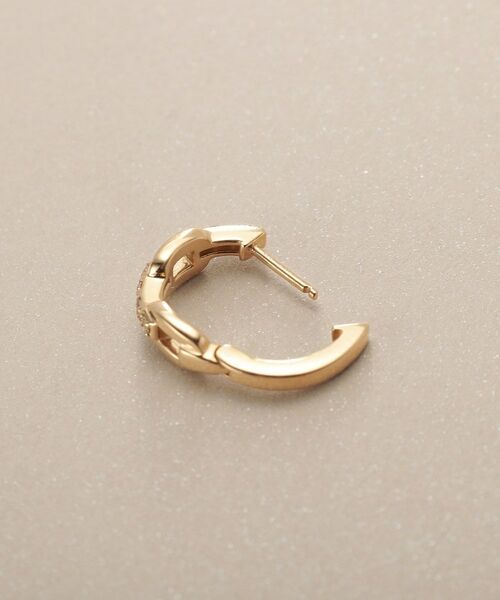 COCOSHNIK / ココシュニック ピアス・イヤリング | K10ダイヤモンド ケーブルチェーンモチーフ 中折れピアス | 詳細4