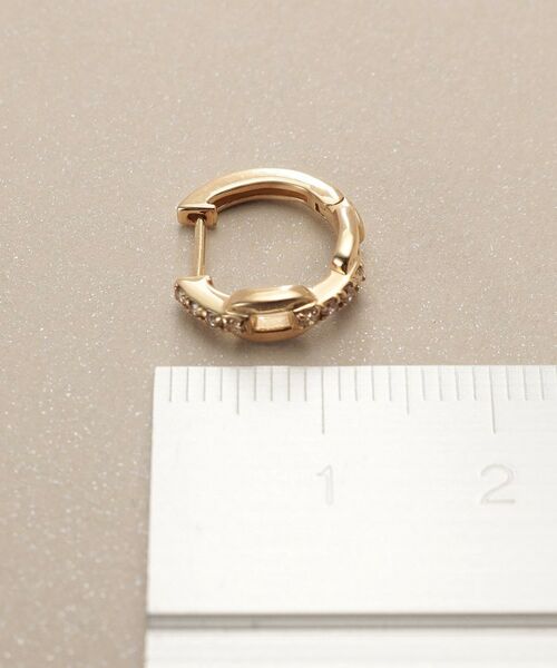COCOSHNIK / ココシュニック ピアス・イヤリング | K10ダイヤモンド ケーブルチェーンモチーフ 中折れピアス | 詳細6