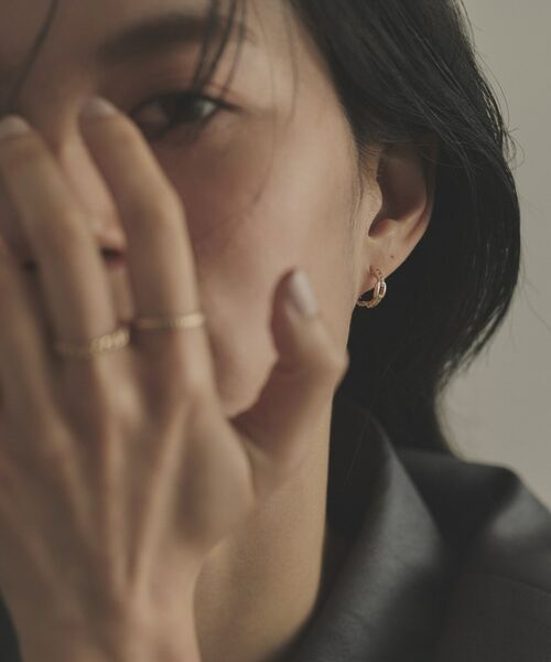 COCOSHNIK / ココシュニック ピアス・イヤリング | K10ダイヤモンド ケーブルチェーンモチーフ 中折れピアス | 詳細9