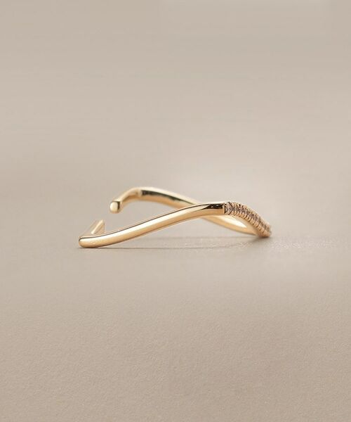 COCOSHNIK / ココシュニック ピアス・イヤリング | K10ダイヤモンド S字スクエア イヤーカフ | 詳細3