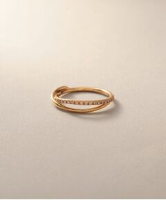 COCOSHNIK / ココシュニック リング | K10ダイヤモンド クロスライン リング