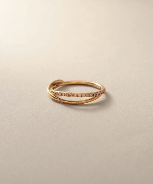 COCOSHNIK / ココシュニック リング | K10ダイヤモンド クロスライン リング | 詳細1