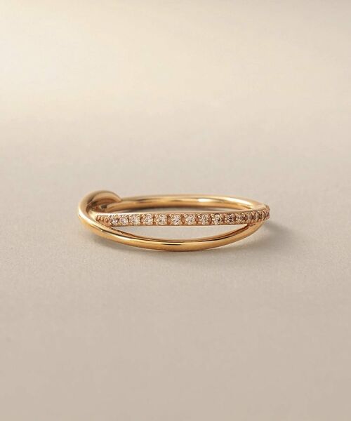 COCOSHNIK / ココシュニック リング | K10ダイヤモンド クロスライン リング | 詳細2