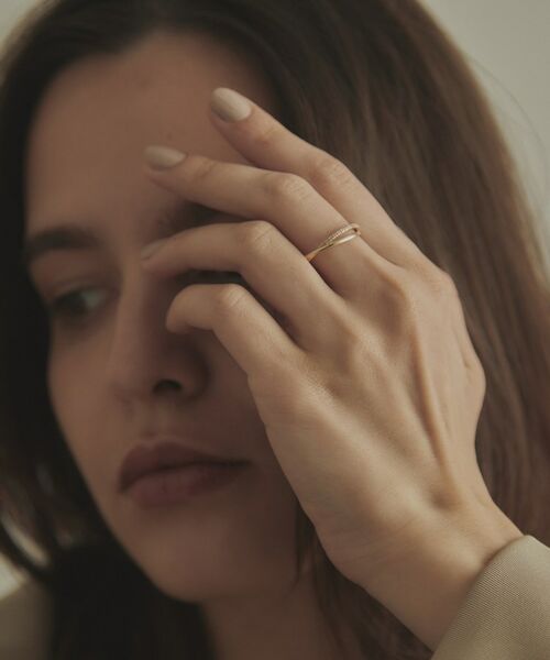 COCOSHNIK / ココシュニック リング | K10ダイヤモンド クロスライン リング | 詳細7