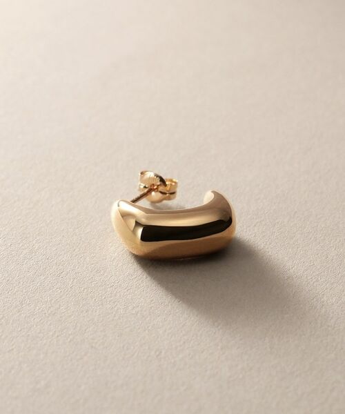 COCOSHNIK / ココシュニック ピアス・イヤリング | K10中空スクエアニュアンスフープ スタッドピアス | 詳細2