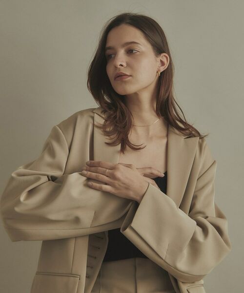 COCOSHNIK / ココシュニック ピアス・イヤリング | K10中空スクエアニュアンスフープ スタッドピアス | 詳細6