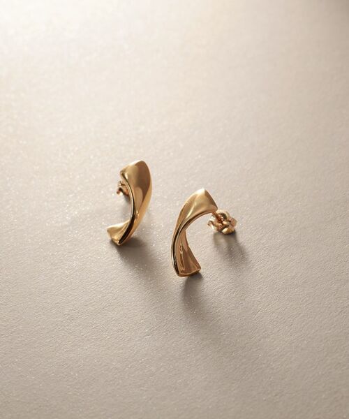 COCOSHNIK / ココシュニック ピアス・イヤリング | K10甲丸ツイスト スタッドピアス | 詳細1