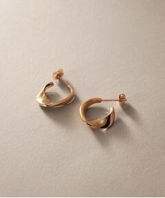 COCOSHNIK / ココシュニック ピアス・イヤリング | K10平甲ひねりフープ スタッドピアス
