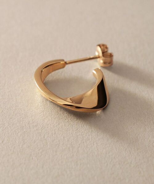COCOSHNIK / ココシュニック ピアス・イヤリング | K10平甲ひねりフープ スタッドピアス | 詳細2