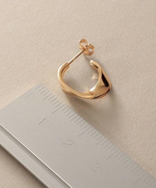 COCOSHNIK / ココシュニック ピアス・イヤリング | K10平甲ひねりフープ スタッドピアス | 詳細5