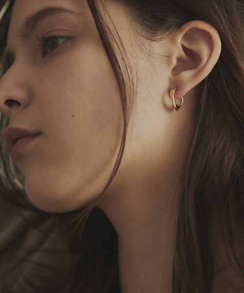 COCOSHNIK / ココシュニック ピアス・イヤリング | K10平甲ひねりフープ スタッドピアス | 詳細8