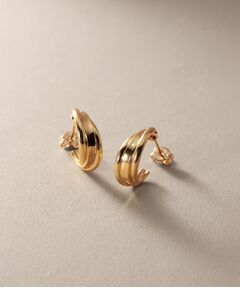 COCOSHNIK / ココシュニック ピアス・イヤリング | K10甲丸トリプルツイストフープ スタッドピアス小