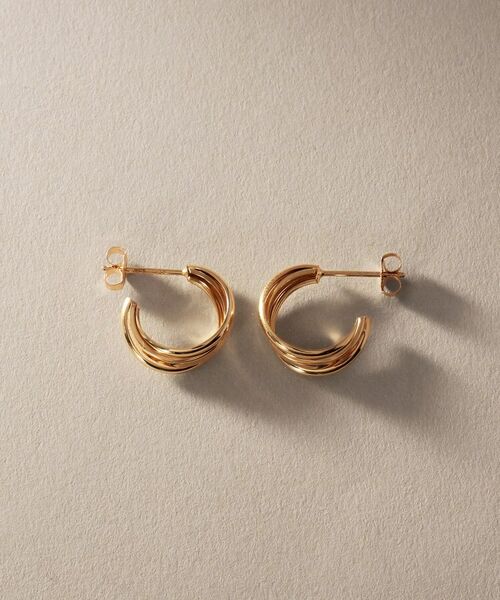 COCOSHNIK / ココシュニック ピアス・イヤリング | K10甲丸トリプルツイストフープ スタッドピアス小 | 詳細3
