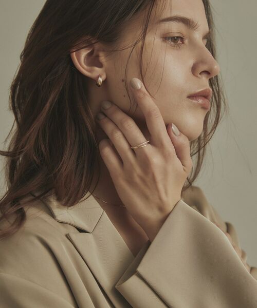 COCOSHNIK / ココシュニック ピアス・イヤリング | K10甲丸トリプルツイストフープ スタッドピアス小 | 詳細6