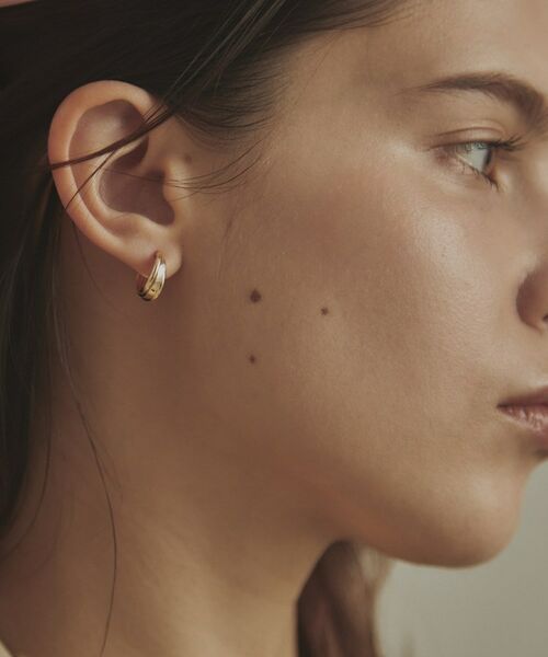 COCOSHNIK / ココシュニック ピアス・イヤリング | K10甲丸トリプルツイストフープ スタッドピアス小 | 詳細8