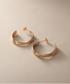 COCOSHNIK / ココシュニック ピアス・イヤリング | K10甲丸トリプルツイストフープ スタッドピアス大