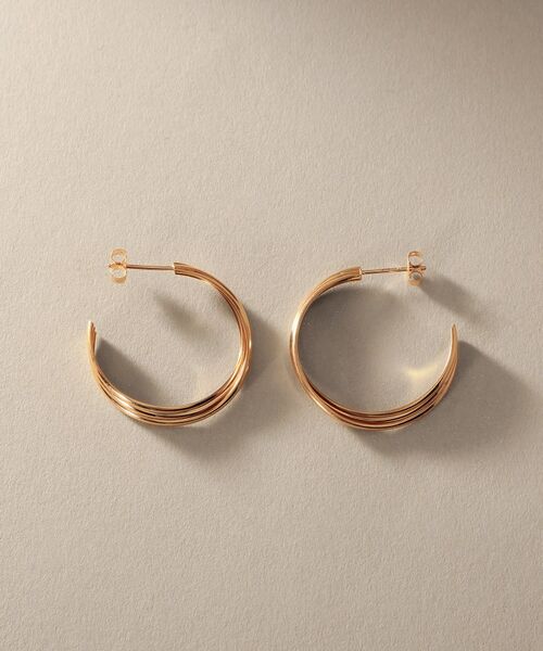 COCOSHNIK / ココシュニック ピアス・イヤリング | K10甲丸トリプルツイストフープ スタッドピアス大 | 詳細3