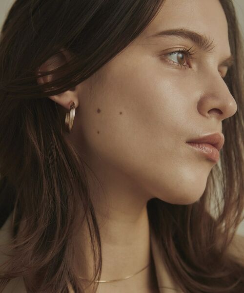 COCOSHNIK / ココシュニック ピアス・イヤリング | K10甲丸トリプルツイストフープ スタッドピアス大 | 詳細8