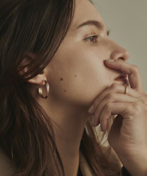 COCOSHNIK / ココシュニック ピアス・イヤリング | K10甲丸トリプルツイストフープ スタッドピアス大 | 詳細9